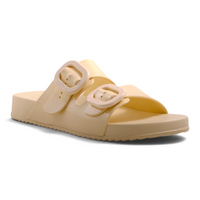 Step Ahead Igor Habana Brillo ivory waterproof summer slides with double buckle straps and non-slip sole