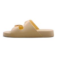 Step Ahead Igor Habana Brillo ivory waterproof summer slide sandals with a double buckle design and non-slip sole.