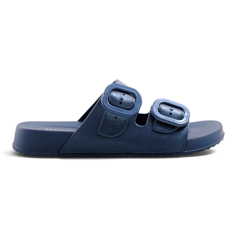 Step Ahead Igor Habana navy blue waterproof summer slides with double buckle straps and non-slip sole