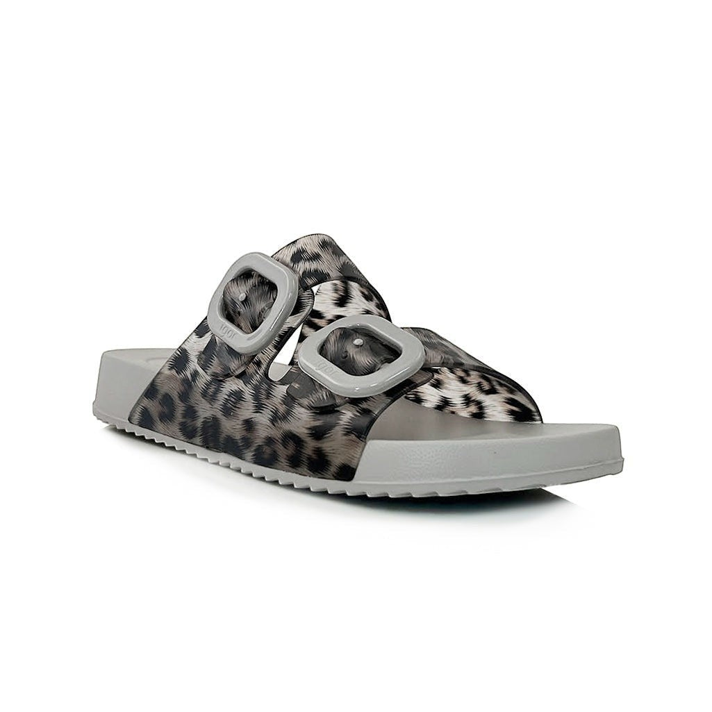 Step Ahead Igor Habana Brillo leopard print waterproof slides with double buckles and non-slip sole
