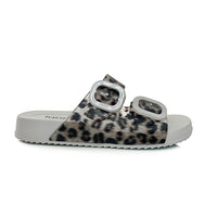 Step Ahead Igor Habana Brillo leopard print waterproof slide sandals with double buckle detail