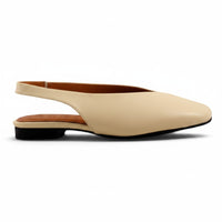 Step Ahead Pesso Madel beige leather slingback pump with a subtle fold detail and comfortable padded sole
